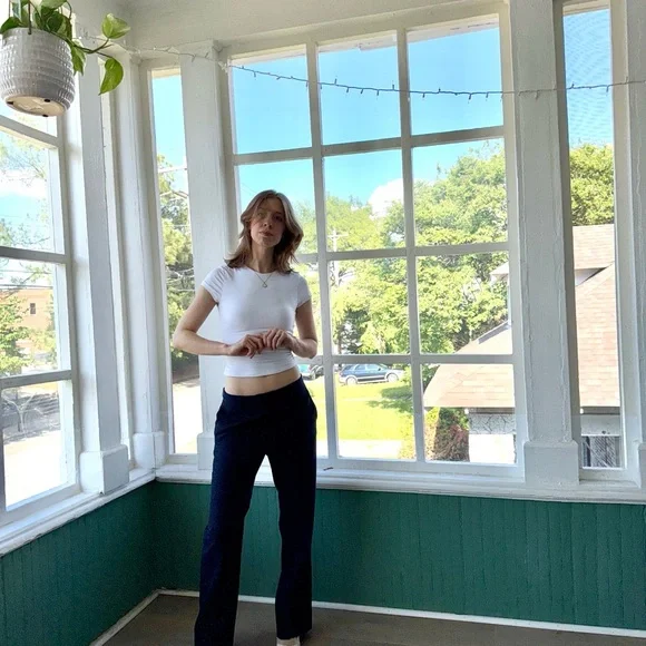 Vintage YSL navy wool trousers
